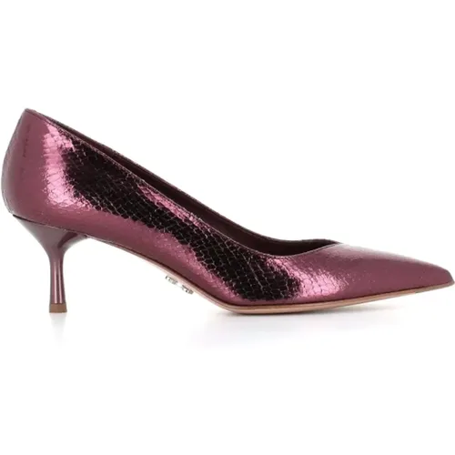 Metallic Python Leather Heels , female, Sizes: 3 UK - Sergio Levantesi - Modalova