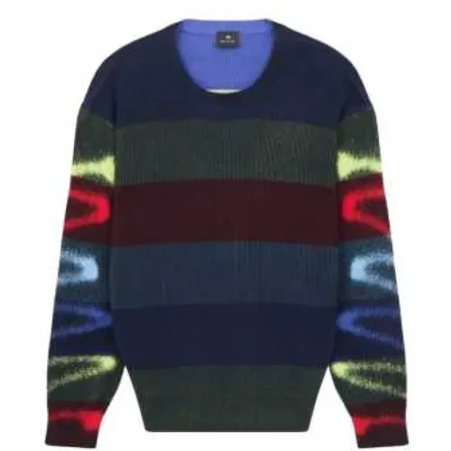 Gestreifter Baumwollpullover mit Multi Tags - Paul Smith - Modalova