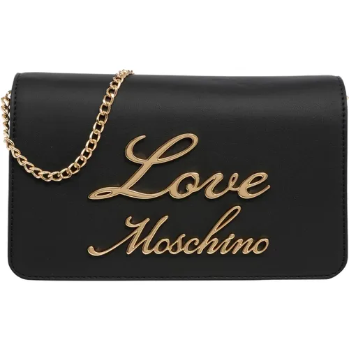 Signature Crossbody Bag with Magnet Closure , female, Sizes: ONE SIZE - Love Moschino - Modalova