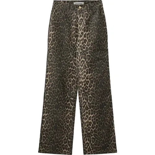Leopard Print Denim Pants Snos606 , female, Sizes: XL, XS, M, 2XS, S, L - Sofie Schnoor - Modalova