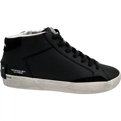 Distressed Mid Top Sneakers , male, Sizes: 11 UK, 9 UK - Crime London - Modalova