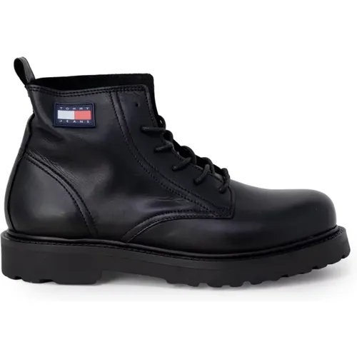 Mens Rubberized Lace-Up Boots , male, Sizes: 6 UK, 12 UK - Tommy Jeans - Modalova