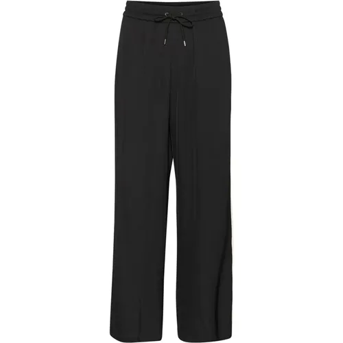 Schicke Kamille Track Pants Schwarz Tief , Damen, Größe: 3XL - Kaffe - Modalova