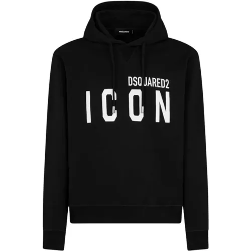 Icon Hoodie with Adjustable Drawstring , male, Sizes: L, XL, M, 2XL, S - Dsquared2 - Modalova