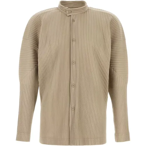 Cappuccino Polyester Hemd , Herren, Größe: M - Issey Miyake - Modalova