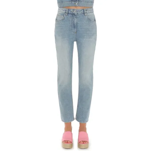Klassische Straight Fit Denim Jeans , Damen, Größe: W29 - Moschino - Modalova