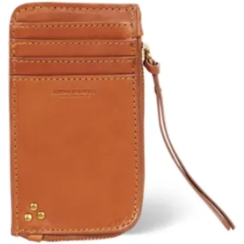 Clyde Leather Wallet with Zip Pocket , female, Sizes: ONE SIZE - Jérôme Dreyfuss - Modalova