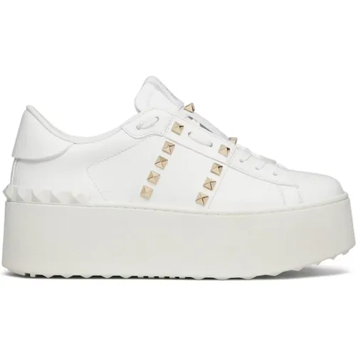 Leather Sneakers with Logo , female, Sizes: 6 UK, 7 UK, 8 UK, 6 1/2 UK - Valentino Garavani - Modalova