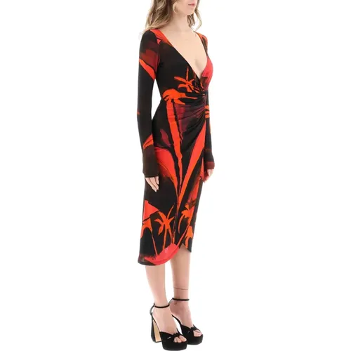 Midi-Kleid aus fließendem Stretch-Viskose-Jersey , Damen, Größe: S - Louisa Ballou - Modalova