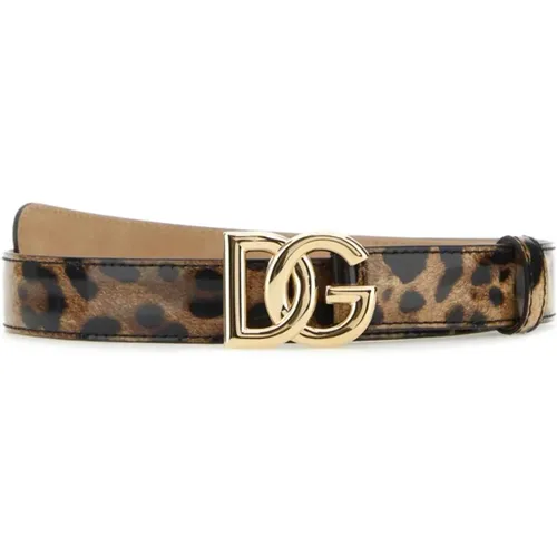 Stunning Printed Leather Belt , female, Sizes: 80 CM - Dolce & Gabbana - Modalova