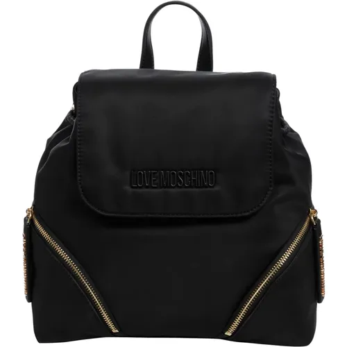 Stylish Drawstring Backpack with Logo , female, Sizes: ONE SIZE - Love Moschino - Modalova