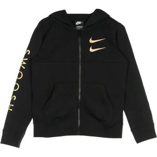 Schwarzer Zip Hoodie Sports Sweater - Nike - Modalova