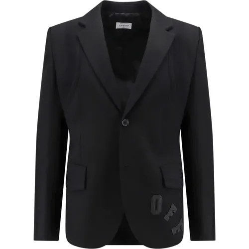 Blazer with Two Buttons , male, Sizes: L - Off White - Modalova