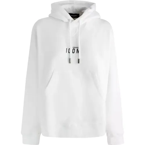 Logo Printed Drawstring Hoodie Sweatshirt , male, Sizes: S - Dsquared2 - Modalova