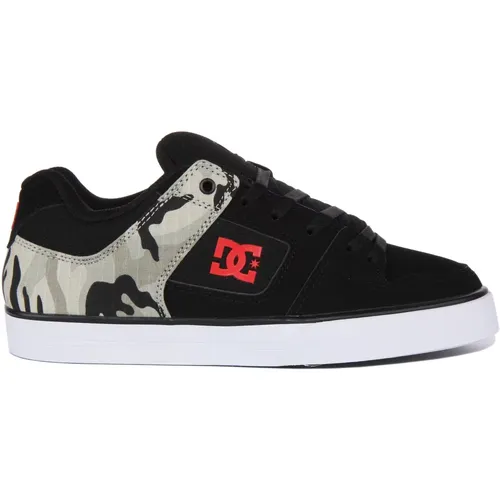 Black Camo Lace-Up Shoes for Men , male, Sizes: 12 UK, 8 1/2 UK, 10 1/2 UK - DC Shoes - Modalova