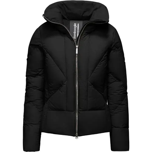 Stretch-Nylon Down Jacket with High Collar , female, Sizes: M, L, XL, XS - BomBoogie - Modalova