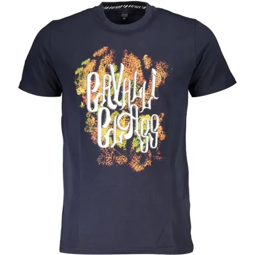 Bedrucktes Logo Rundhals T-Shirt , Herren, Größe: M - Cavalli Class - Modalova