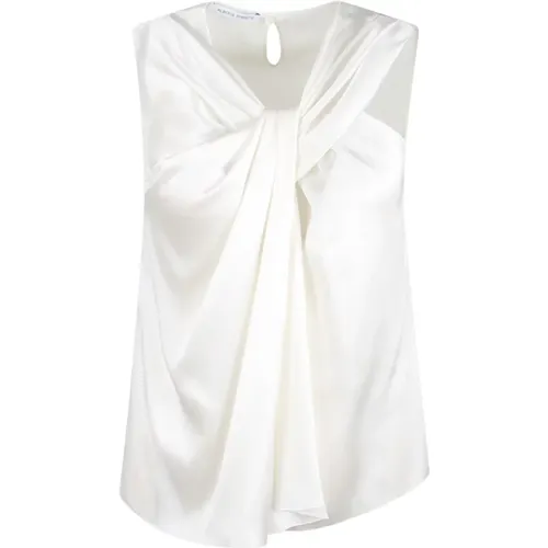 Satin Top mit Verdrehtem Detail , Damen, Größe: S - alberta ferretti - Modalova