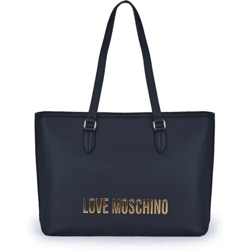 Eco-leather Shopping Bag , female, Sizes: ONE SIZE - Love Moschino - Modalova
