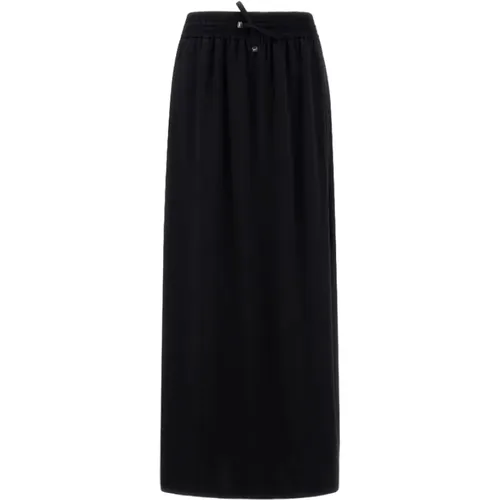 Solid Color Long Skirt with Elastic Waist , female, Sizes: S, L - Herno - Modalova