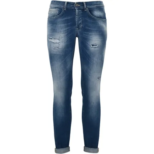 Denim Skinny Jeans with Distressed Details , male, Sizes: W38, W33, W30, W32, W34, W35, W36, W29 - Dondup - Modalova