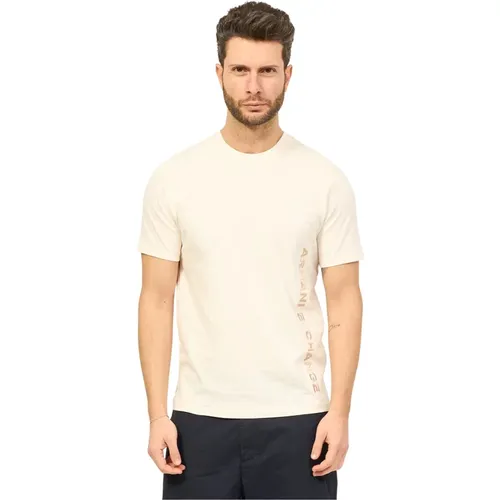 Bio-Baumwoll-Rundhals-T-Shirt , Herren, Größe: XL - Armani Exchange - Modalova