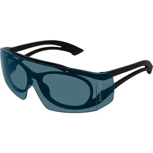 Stylische Sonnenbrille Am0489S in Schwarz , unisex, Größe: ONE Size - alexander mcqueen - Modalova