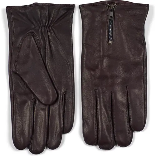 Dark Leather Gloves for Men , male, Sizes: S, XL, M, L - Howard London - Modalova