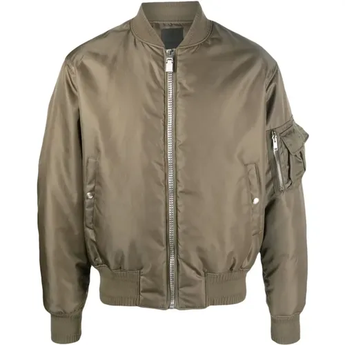 Satin Zip-Up Bomber Jacket , male, Sizes: M - Givenchy - Modalova