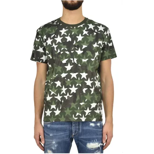 Grünes Herren T-Shirt aus gewachster Baumwolle Modell Mv3Mg00W3T7Z56 , Herren, Größe: M - Valentino - Modalova