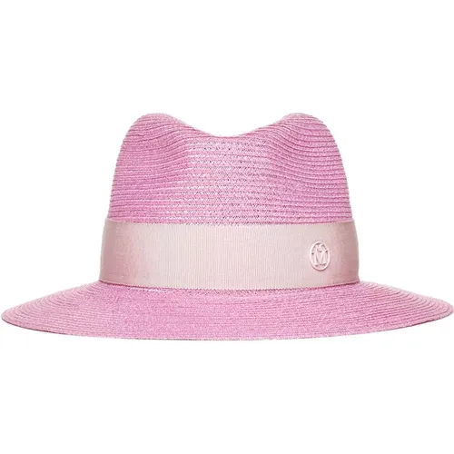 Bubblegum Straw Ribbon Hat , female, Sizes: S - Maison Michel - Modalova