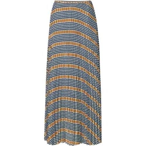 Geometric Pleated Midi Skirt , female, Sizes: XS - Samsøe Samsøe - Modalova