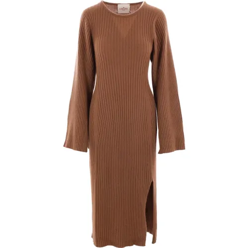 Ribbed Cashmere Midi Dress , female, Sizes: L, M, S - Crida Milano - Modalova