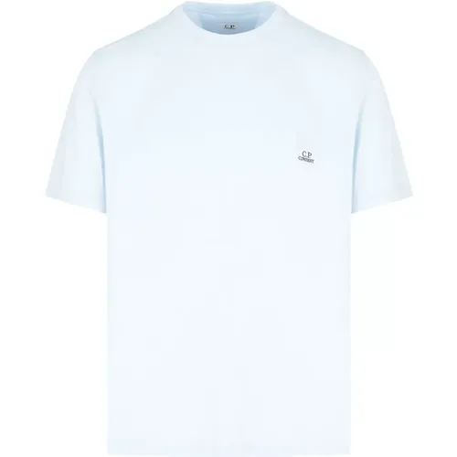 Logo T-Shirt in Sky Color , male, Sizes: 2XL, S, M - C.P. Company - Modalova