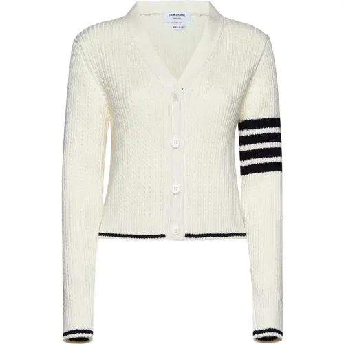 Baby Cable Sweater with Stripes , female, Sizes: 2XS, XS, S, M - Thom Browne - Modalova