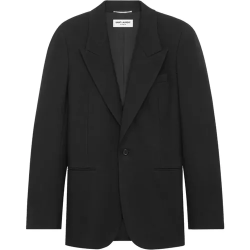 Wool Blazer , male, Sizes: L, M - Saint Laurent - Modalova