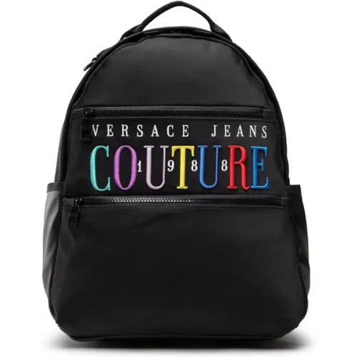 Multicolor Logo Nylon Backpack for Men , male, Sizes: ONE SIZE - Versace Jeans Couture - Modalova