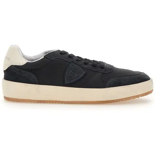 Schwarze Sneakers Pariser Stil , Herren, Größe: 42 EU - Philippe Model - Modalova