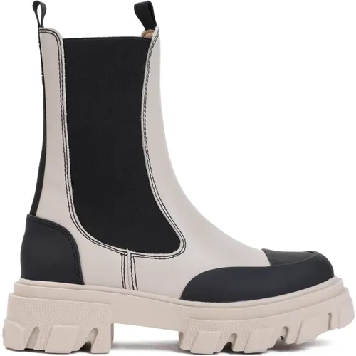 Taupe Leather Chelsea Ankle Boots , female, Sizes: 5 UK, 6 UK, 7 UK, 3 UK, 4 UK - Ganni - Modalova