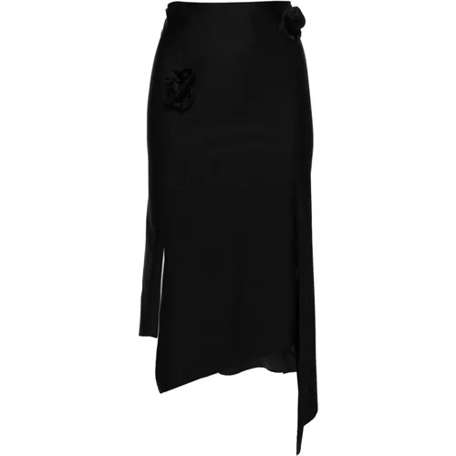 Floral Asymmetrical Skirt with Deep Slit , female, Sizes: S - Coperni - Modalova