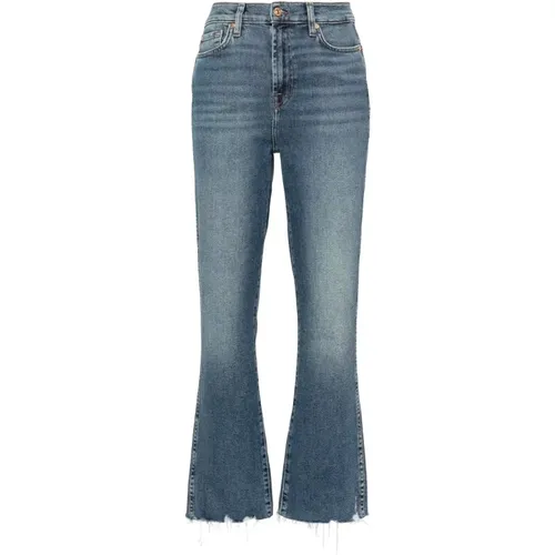 Slim Fit Boot-Cut Jeans Blau , Damen, Größe: W28 - 7 For All Mankind - Modalova