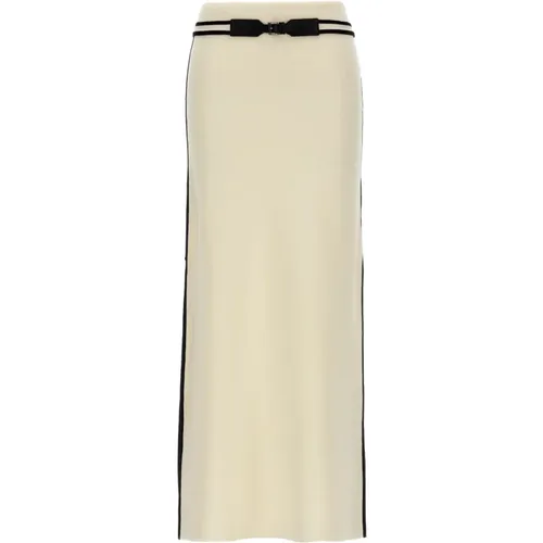 White Cotton Stretch Flared Skirt , female, Sizes: M, S - Max Mara - Modalova