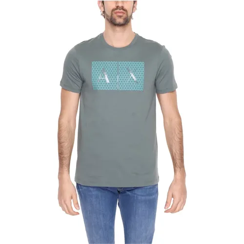 Herren Baumwolle Frühling/Sommer T-Shirt , Herren, Größe: S - Armani Exchange - Modalova