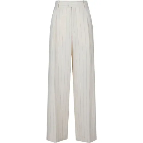 Ecru Pinstripe Tailored Trousers , female, Sizes: S, XS, 2XS - Isabel marant - Modalova