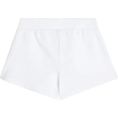 Weiße Bestickte Logo-Shorts , Damen, Größe: L - Armani Exchange - Modalova