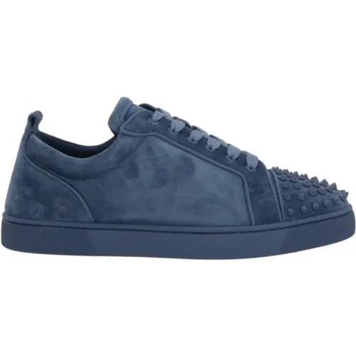 Denim Calfskin Sneakers Made in Italy , male, Sizes: 6 UK - Christian Louboutin - Modalova