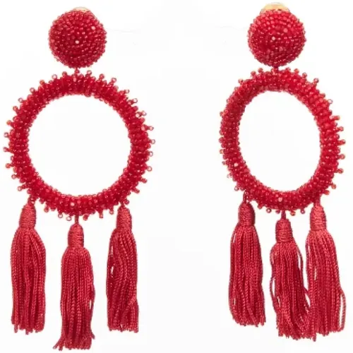 Pre-owned Fabric earrings , female, Sizes: ONE SIZE - Oscar De La Renta Pre-owned - Modalova