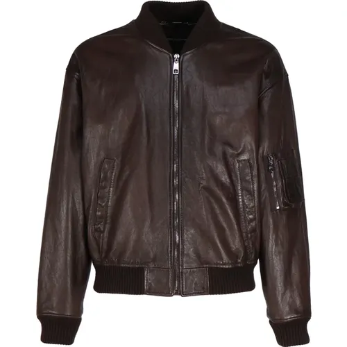 Padded Lambskin Jacket , male, Sizes: L - Dolce & Gabbana - Modalova