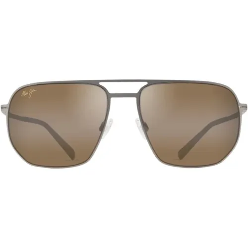 Unisex Sonnenbrille mit Bronze-mattem Titanrahmen - Maui Jim - Modalova