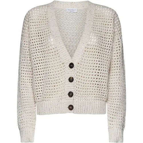 Sequin Detail Sweater , female, Sizes: S - BRUNELLO CUCINELLI - Modalova